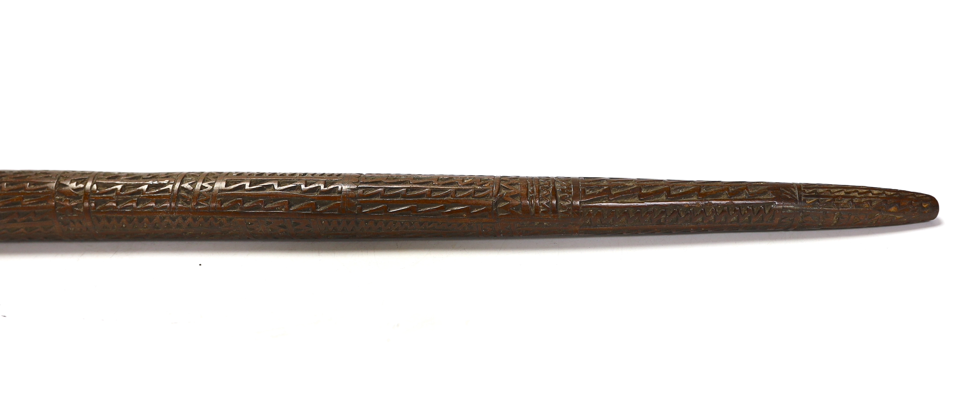 A South Seas carved hardwood fid, 35.5cm